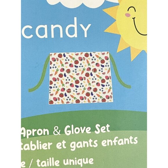 Eyecandy Kids Gardening Half Apron & Glove Set ~ Happy Fruits and Vegetables - Picture 4 of 5